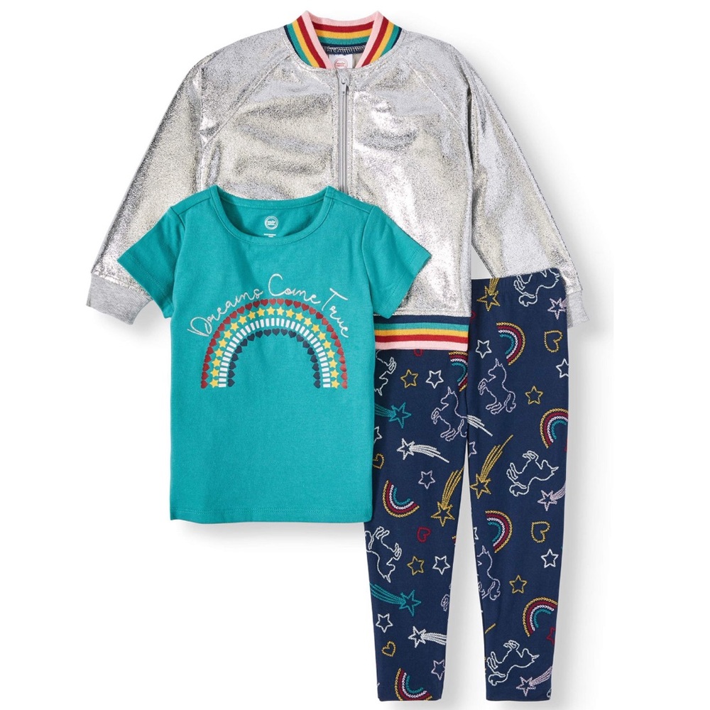 Toddler girls 3 piece bomber jacket set